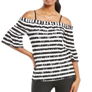Karl Lagerfeld Paris Off the Shoulder Lace Top